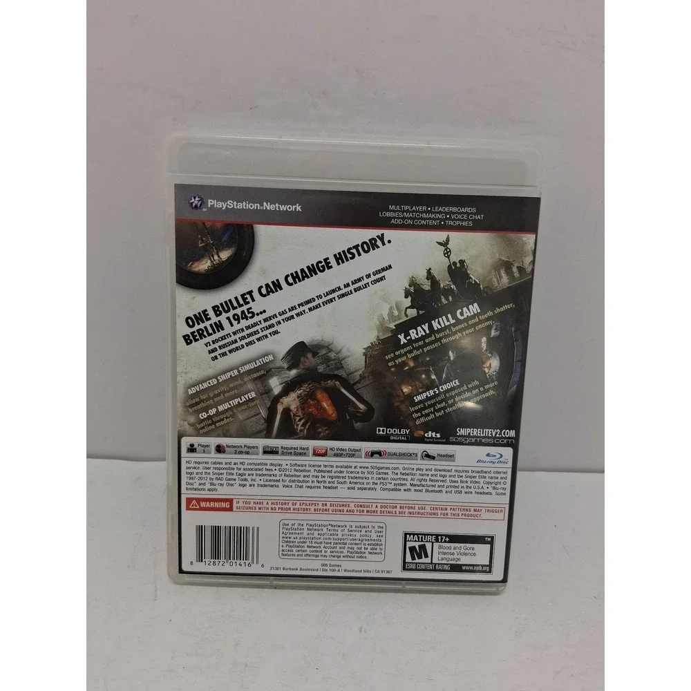Sniper Elite V2 Sony PlayStation 3 PS3 Game CIB Complete with Manual 2012